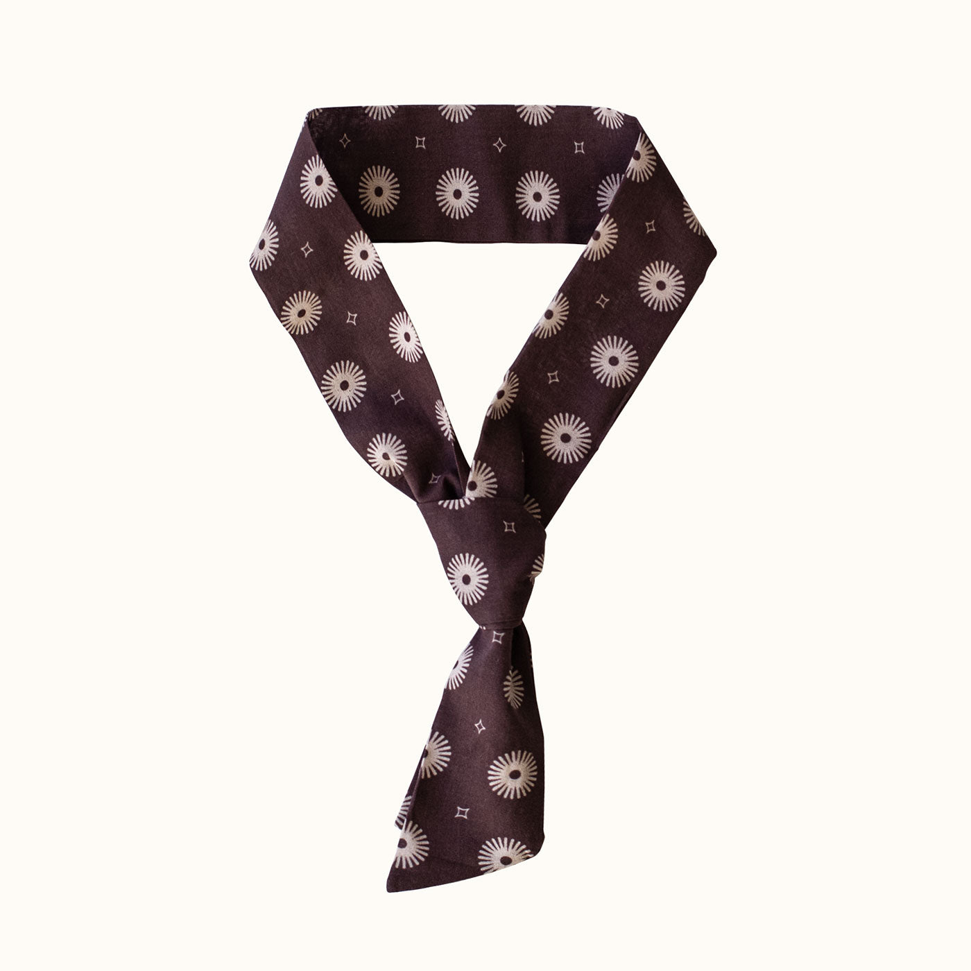 Deep Purple Sunburst Skinny Bow Scarf