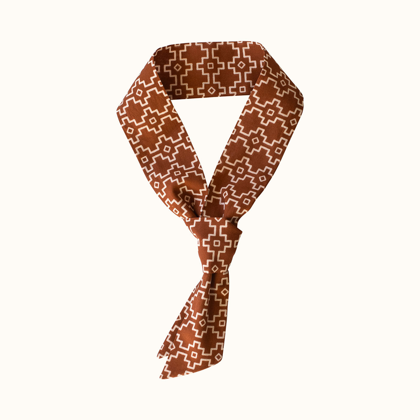 Southwest Grid Skinny Bow Scarf