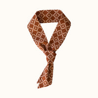 Southwest Grid Skinny Bow Scarf