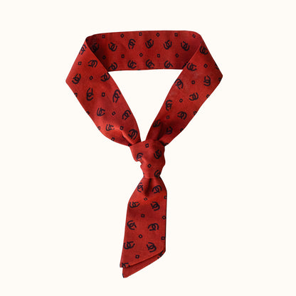 Lucky Horseshoe Skinny Bow Scarf