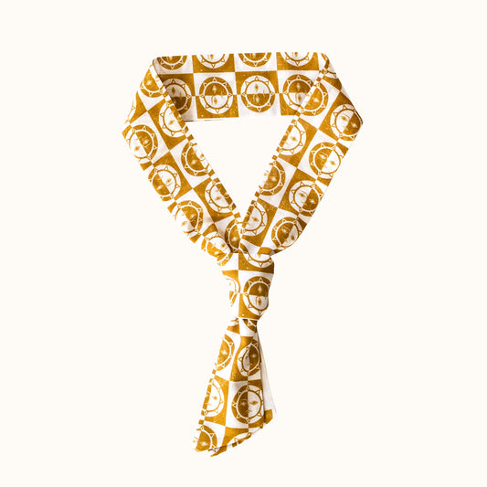 Sun Grid Skinny Bow Scarf