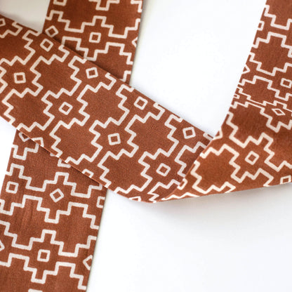 Southwest Grid Skinny Bow Scarf