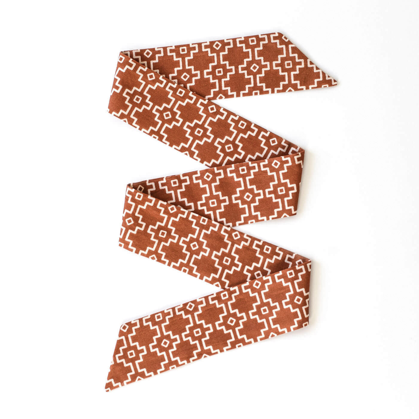 Southwest Grid Skinny Bow Scarf