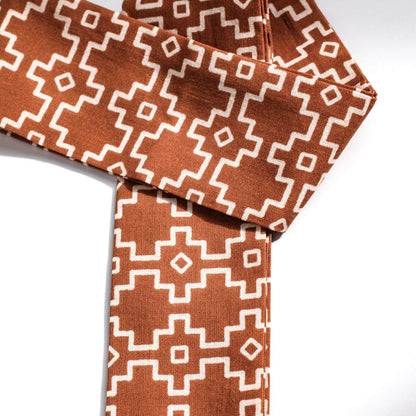 Southwest Grid Skinny Bow Scarf