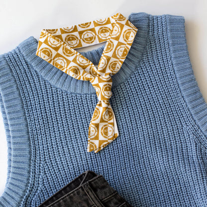 Sun Grid Skinny Bow Scarf