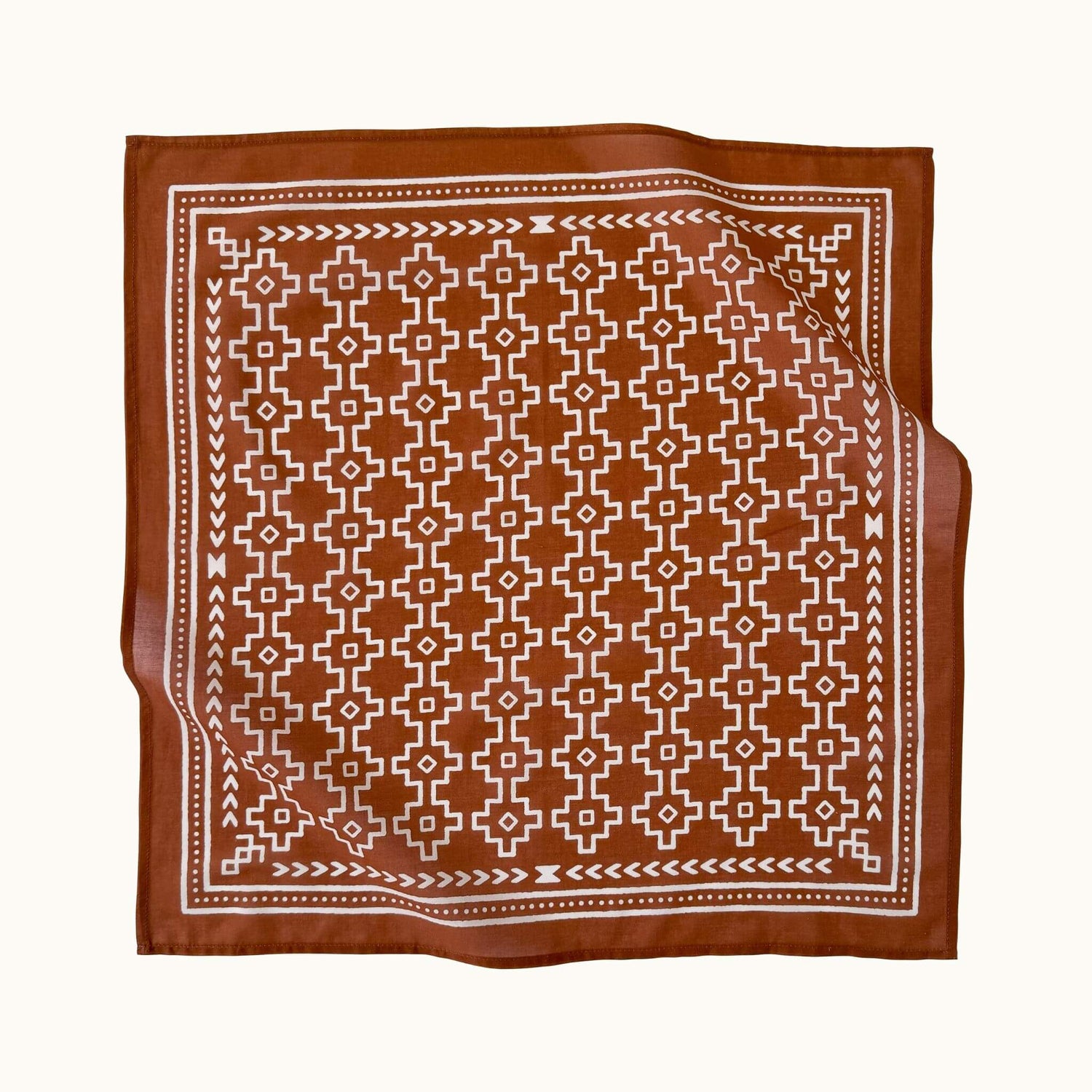 Rust brown western-style bandana made of soft cotton