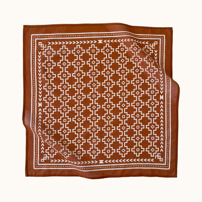 Rust brown western-style bandana made of soft cotton